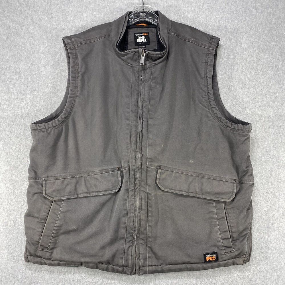 Timberland Pro Rain Repel ThermoLite Vest Men’s XXL Gray Insulated Workwear‎